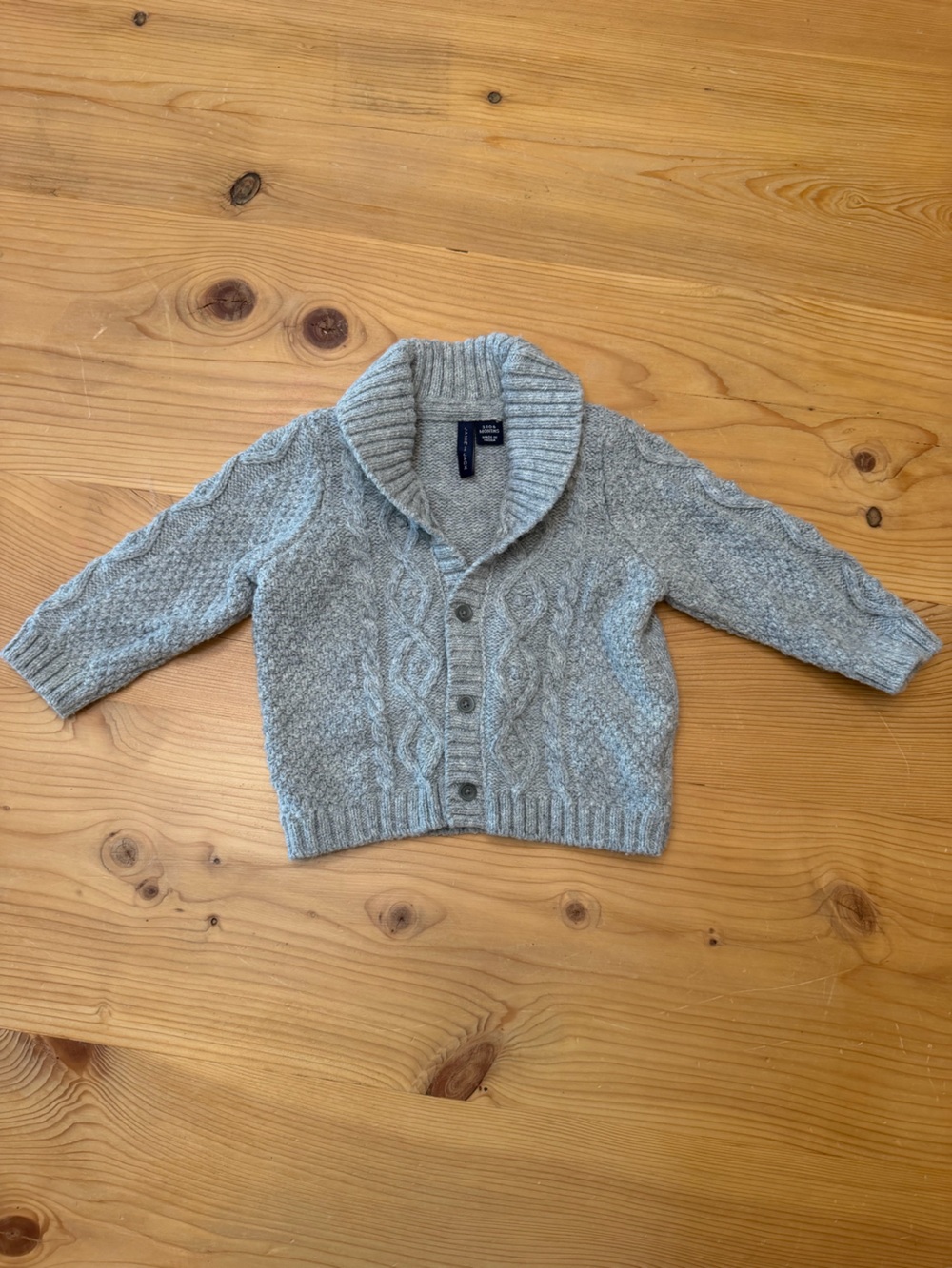 Janie & Jack Collar Cable Knit Cardigan